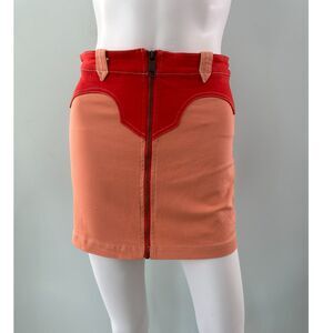 NWT Urban Outfitters BDG Cody Mini Denim Western Skirt in Pink Combo size S